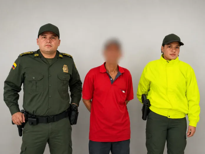 Condenado por violencia intrafamiliar en El Paso acompañado por uniformados de la Policía