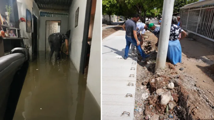 Aguas negras en Villa Miriam inundaron viviendas tras aguacero en Valledupar