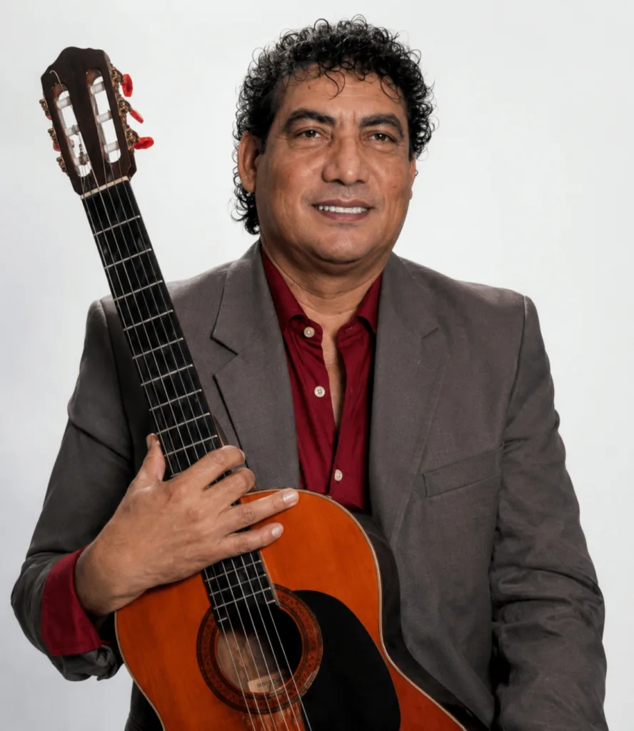 Leonidas Moya, segunda voz y guitarrista del vallenato