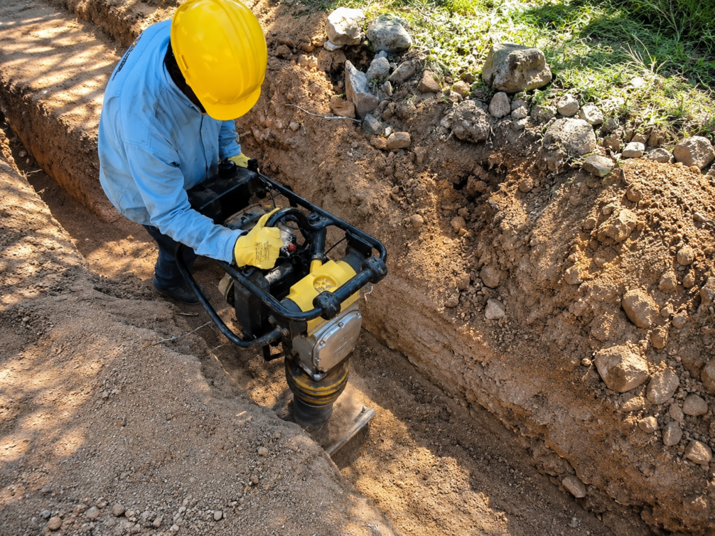 Trabajador realiza labores en obras de agua potable en La Guajira