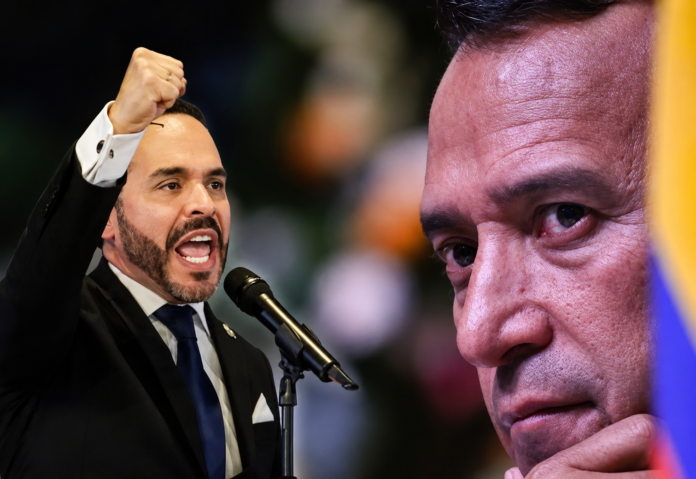 Abelardo de la Espriella y el ministro de Defensa Pedro Sánchez, en el contexto del operativo de seguridad para la posesión presidencial en Cali.