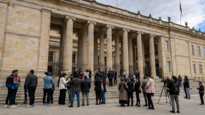 Pacto Histórico en el Capitolio durante acto de oposición en las escalinatas