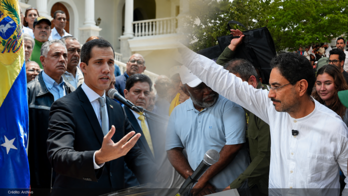 De Guaidó a Cepeda: montaje editorial sobre el contraste político entre Juan Guaidó e Iván Cepeda.