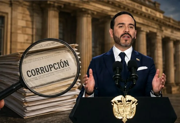 Abelardo De La Espriella en alocución presidencial anunciando el Bloque de Búsqueda Anticorrupción en el Palacio de Nariño.