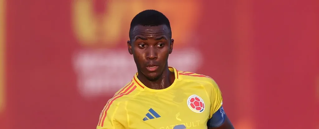 Cristian Orozco durante un partido con la Selección Colombia Sub-17