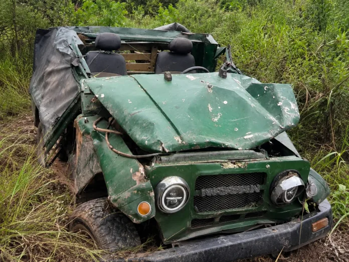 Vehículo accidentado en zona rural de Pueblo Bello