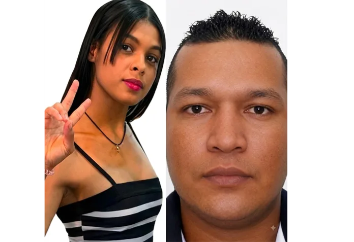 Fotografías de Sayuris Nayleth García y Ender José Botello, señalado como presunto responsable dentro de la investigación en Aguachica.