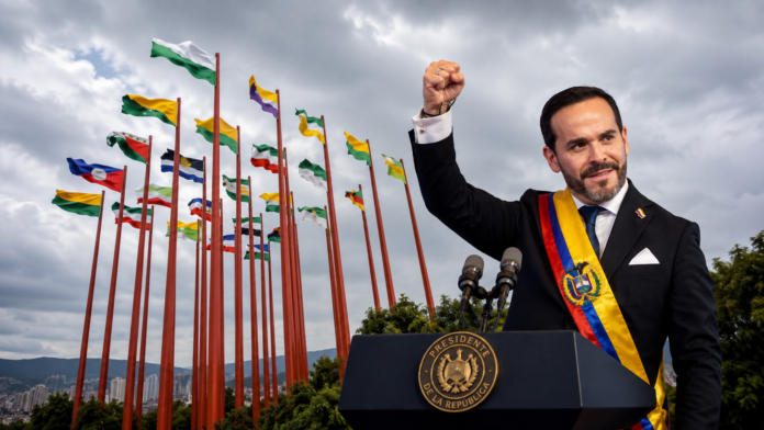 Abelardo de la Espriella durante su posesión presidencial, en una imagen relacionada con los retos que tendrá su Gobierno en el Cesar.
