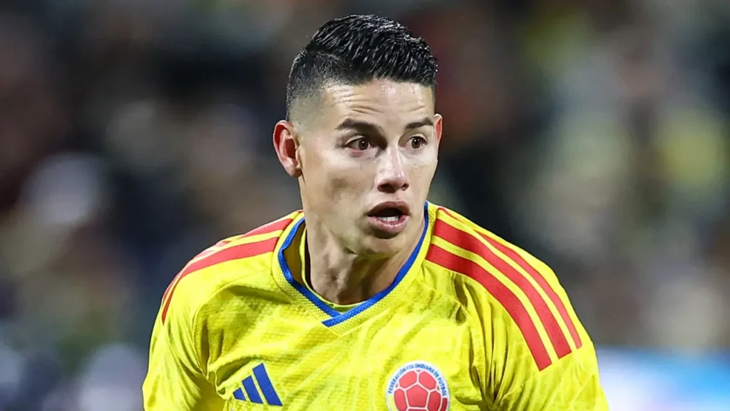 Jugador de la Selección Colombia durante un partido internacional