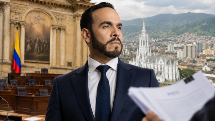 Abelardo de la Espriella frente al Congreso durante la controversia por su posesión en Cali