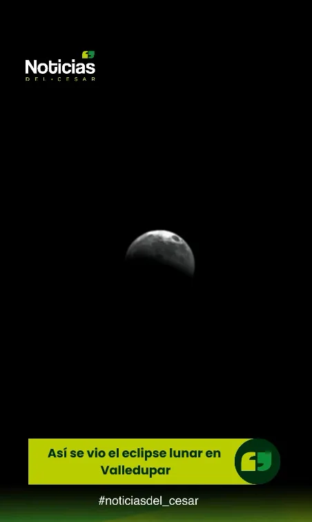 Eclipse lunar observado en el cielo de Valledupar durante la noche