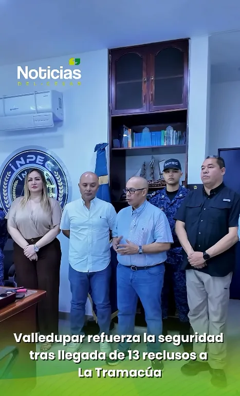 Alcalde Ernesto Orozco inspecciona La Tramacúa tras llegada de 13 reclusos a Valledupar