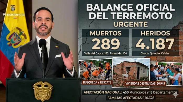 Presidente Abelardo De La Espriella entrega balance oficial tras el terremoto en Colombia.