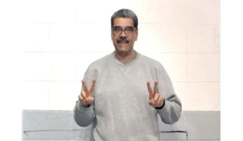 Nicolás Maduro sonríe y hace el gesto de paz desde prisión en Estados Unidos