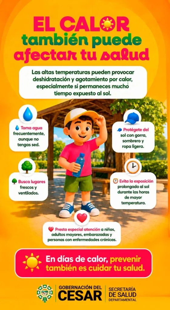 Recomendaciones para protegerse del calor en el Cesar