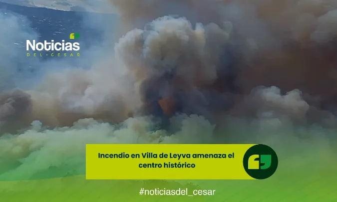 Incendio forestal en Villa de Leyva genera una extensa columna de humo