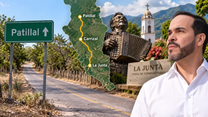 Vía Patillal-Carrizal, ruta entre Patillal, Carrizal y La Junta, durante visita de Abelardo De La Espriella a San Juan del Cesar