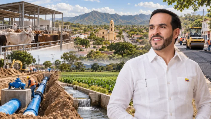 Cuatro obras para San Juan del Cesar en la visita de Abelardo De La Espriella: planta de beneficio animal, Cañaverales, distrito de riego y carrera 22