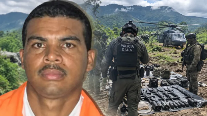 Alias Cholo, segundo cabecilla de las ACSN, junto a imagen del operativo en Magdalena