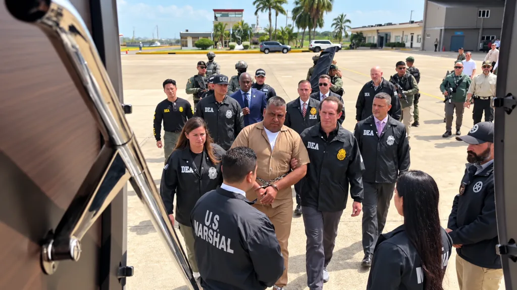 Alias Araña sube al avión durante su extradición a Estados Unidos