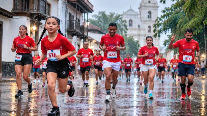 Carrera por el Corazón del Valle bajo la lluvia en Valledupar