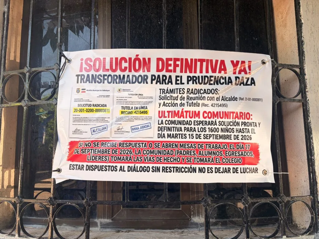 Padres del Prudencia Daza exigen solución definitiva para el transformador