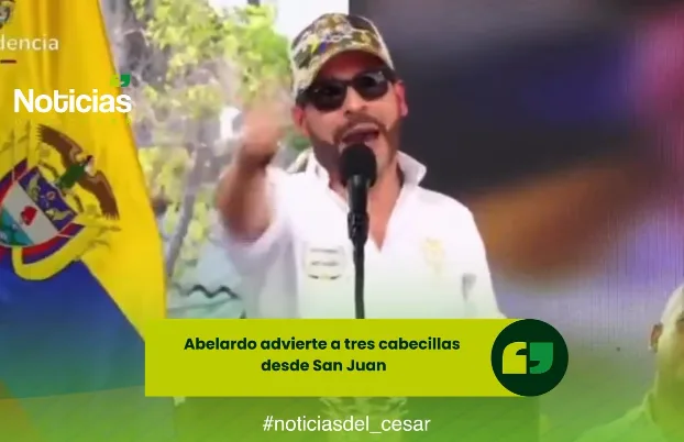 Abelardo De La Espriella durante pronunciamiento de seguridad en San Juan del Cesar