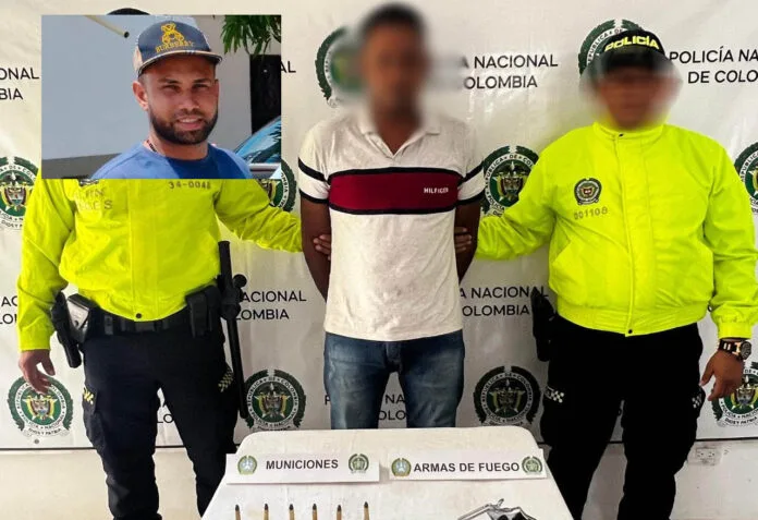 Alias ‘Mario’ durante su captura por la Policía en El Copey, Cesar