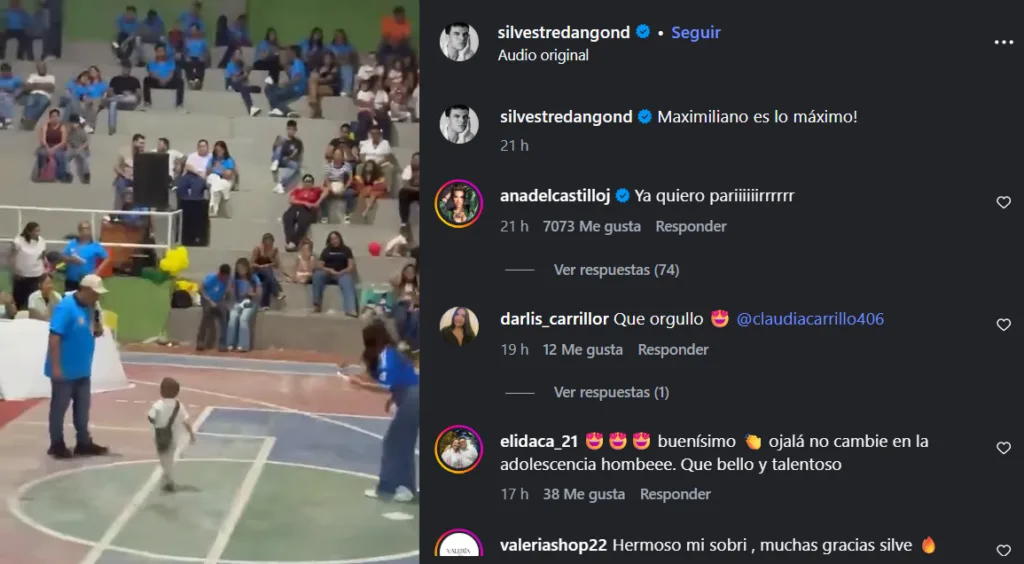 Comentario de Ana del Castillo en publicación de Silvestre Dangond sobre Maximiliano