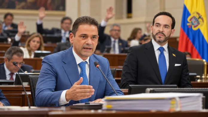 Ape Cuello y Abelardo de la Espriella durante debate del Presupuesto General de la Nación 2027 en el Congreso