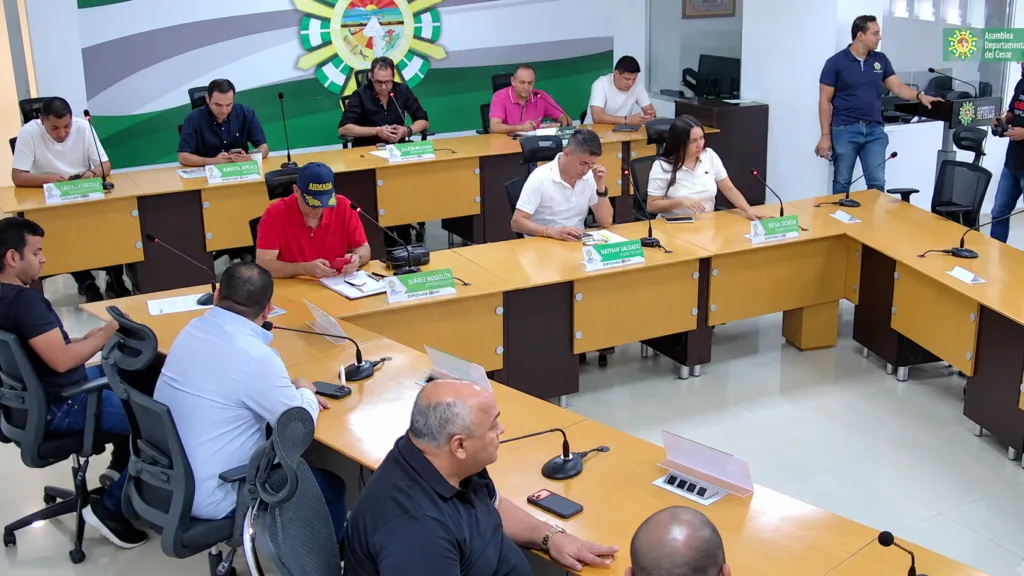 Vista de la sesión de la Asamblea del Cesar en la que diputados plantearon alertas sobre el oxígeno en el Rosario Pumarejo.