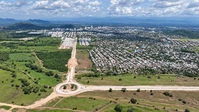Vista aérea de Valledupar y obras de infraestructura proyectadas para el Cesar