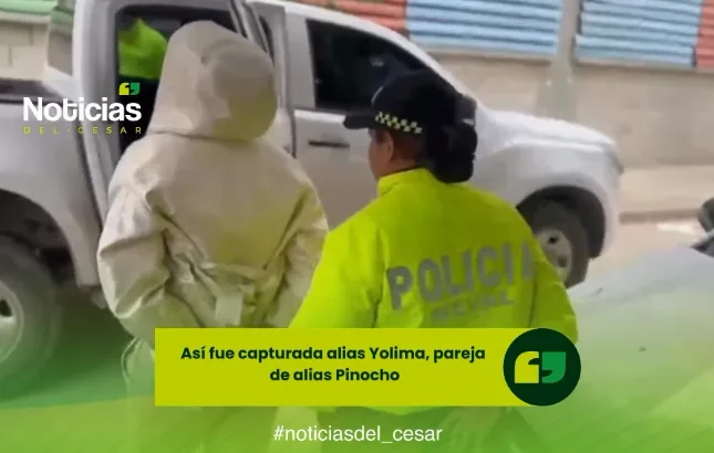 Momento de la captura de alias ‘Yolima’, pareja sentimental de alias ‘Pinocho’