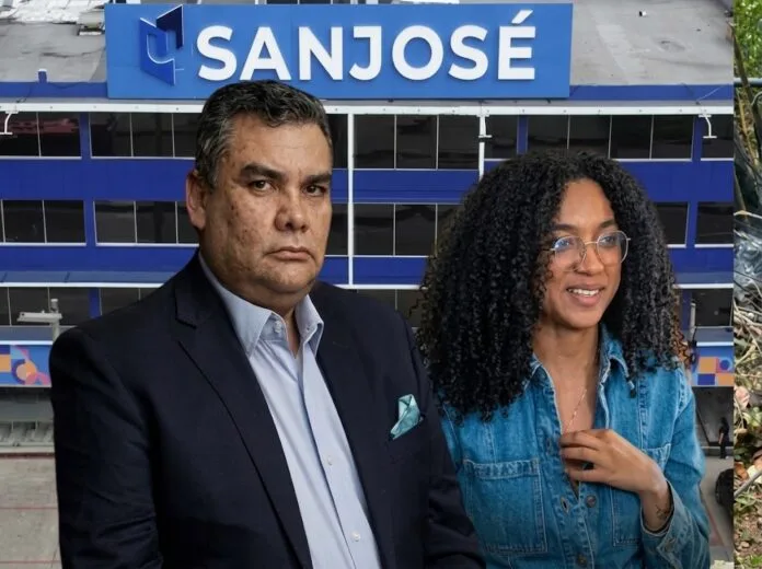 Exsecretario de la Fundación San José junto a Juliana Guerrero en una composición sobre la condena por el caso de los títulos irregulares