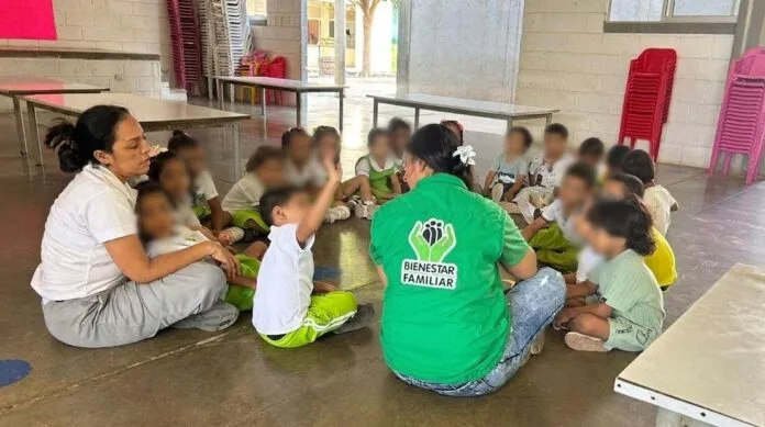 Niños del CDI Mañanitas de Invierno durante una actividad de atención integral en Valledupar
