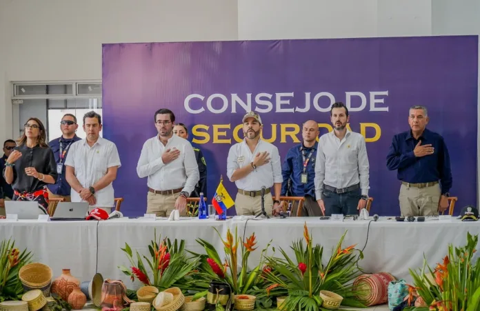 Abelardo De La Espriella durante el Consejo de Seguridad en Riohacha, La Guajira