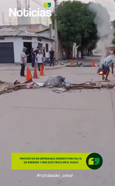 Protesta por falta de energía en Esperanza Oriente de Valledupar