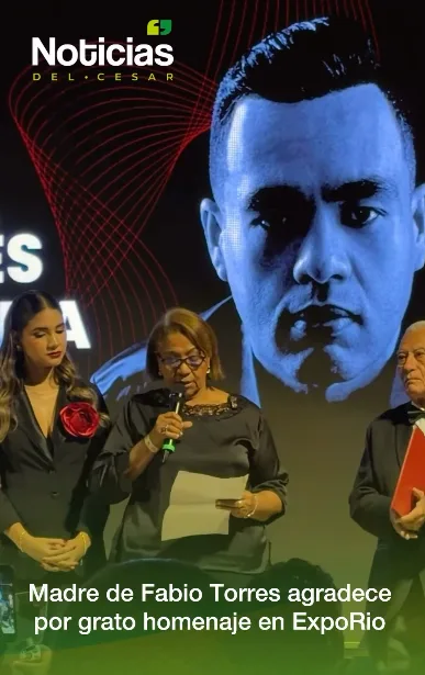 Homenaje a Fabio Torres en ExpoRío durante intervención de su madre