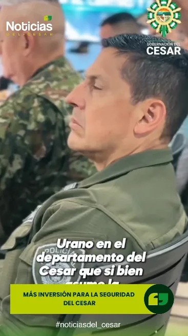 Gobernadora del Cesar y autoridades anunciando más inversión para la seguridad y la Fuerza Pública del departamento.