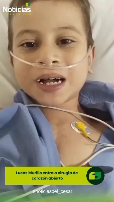 Lucas Murillo antes de ingresar a cirugía de corazón abierto en Bucaramanga