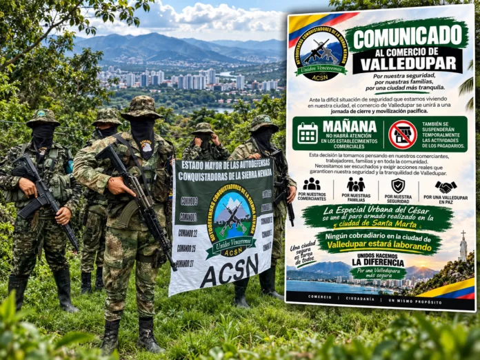 Imagen ilustrativa sobre panfletos atribuidos a las ACSN en Valledupar y el Cesar.