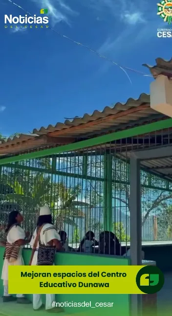 Estudiantes de la sede Dunawa en Pueblo Bello tras mejoras de infraestructura