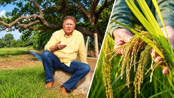 Ministro de Agricultura junto a cultivo de arroz en debate sobre rentabilidad en Cesar y La Guajira