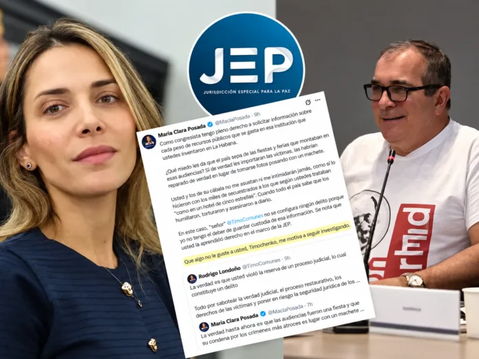 María Clara Posada y Rodrigo Londoño en debate por críticas del Centro Democrático a la JEP.