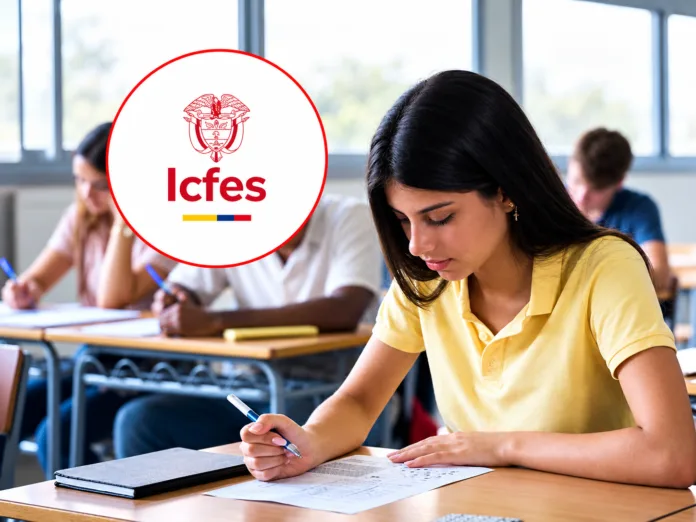 Estudiante presenta una prueba del Icfes durante la jornada de Saber Pro y Saber TyT en Colombia.