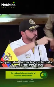Abelardo De La Espriella durante pronunciamiento contra el alcalde Yahir Acuña en Sincelejo