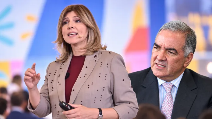 Adriana Guillén y Edgardo Maya Villazón en nota sobre salida de Asocajas