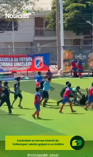 Momento de confrontación durante partido infantil de la Valledupar Cup