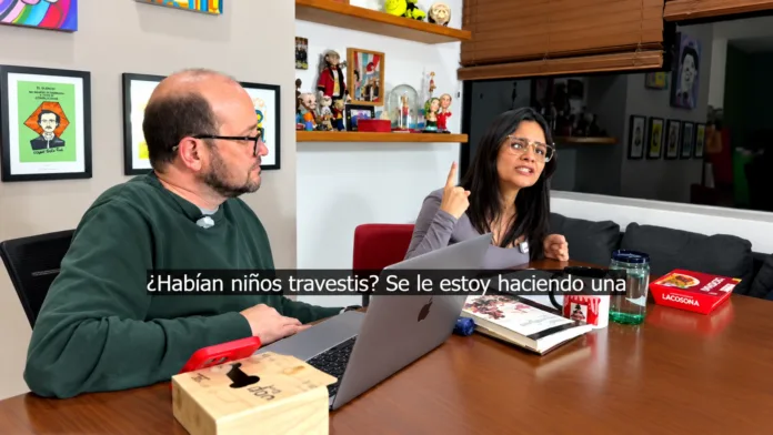 Angie Rodríguez y posibles menores en videos de Petro, durante entrevista con Daniel Samper Ospina.