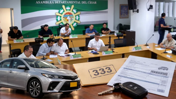 Sesión de la Asamblea del Cesar sobre descuentos del impuesto vehicular y aprobación de la Ordenanza 333 de 2026.
